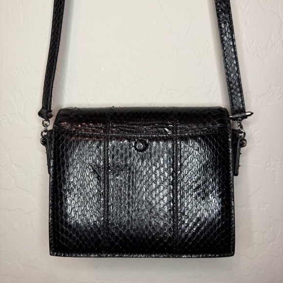 Barbara Bui Black Elaphe Snakeskin Madness Crossbody Bag One Size - Picture 6 of 12